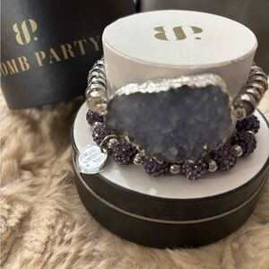Bomb Party Purple and Silver Bracelet